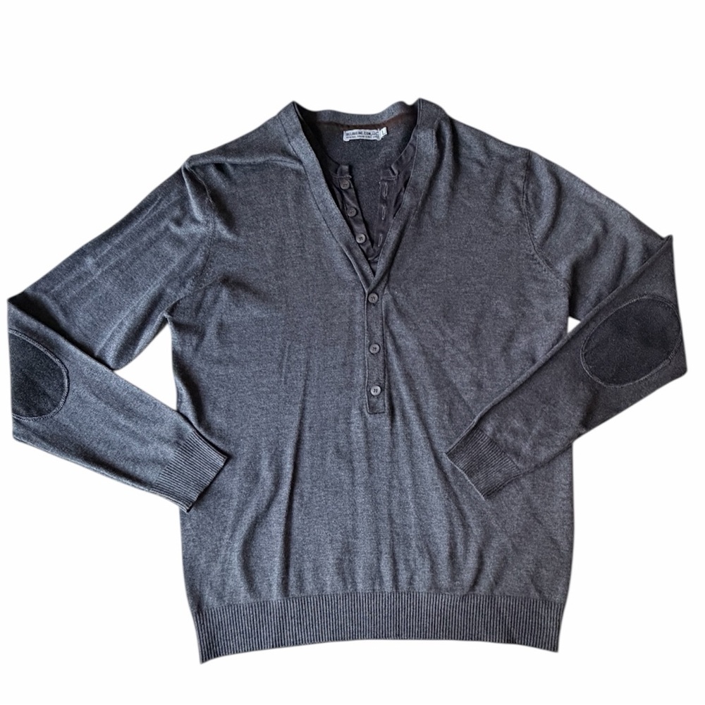 New Without Tag Delaveine Mens Gray Streetwear Pullover Sweater, Large